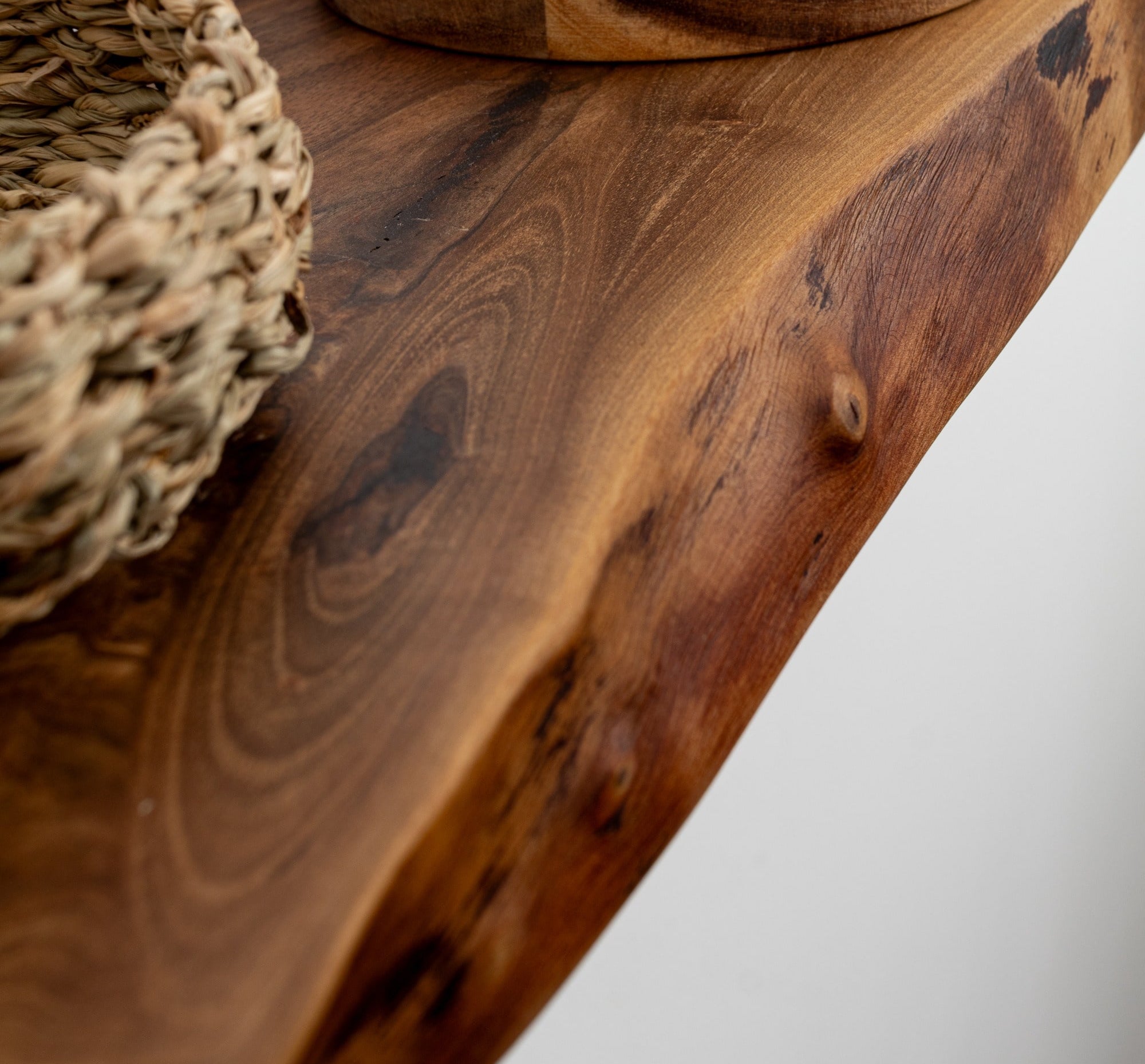 Close-up of a wooden surface with natural grain and texture.
