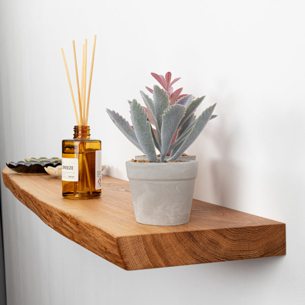 Raw Edge Oak Wall Shelf